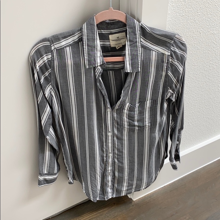 Ae Striped Button Down